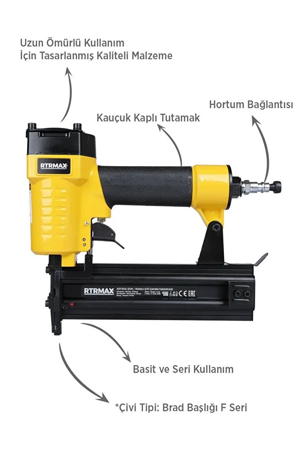 Rtm0135 Havalı Çivi Çakma Tabancası 10-50 Mm Çantalı